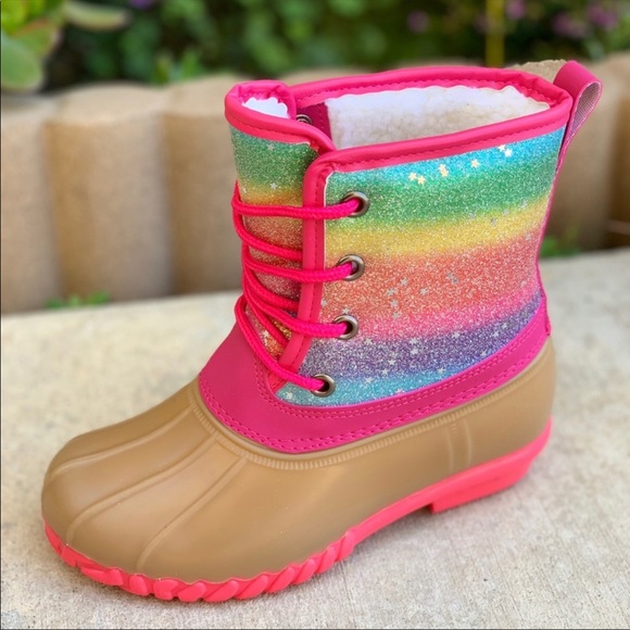 rainbow duck boots